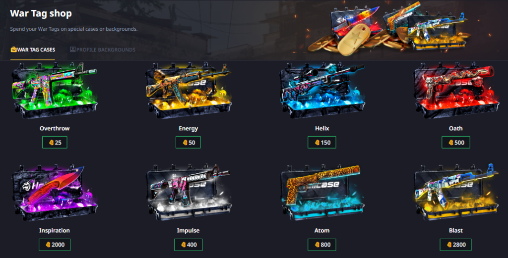 Hellcase War Tag Shop